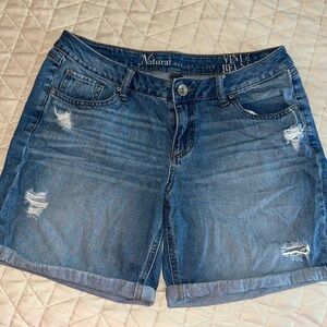 Natural Reflections Distressed Blue Jean Shorts
